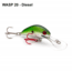 Vexan Rattlin Wasp Trolling /Cast Crankbait No5, Diesel, 1/4 oz, RW5-20