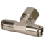 VIAIR 3/8in NPT F 1/8in to 1/8in Swivel T-Fitting, 2 pcs, 11834