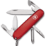 Victorinox Tinker Pocket Knife, 3.5in Closed Blade, Stainless Steel, Red ABS Handle, 1.4603-X18