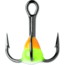VMC Glow Resin Treble Hook, Black Nickel, 1x, Orange Chartreuse, Size 6, Pack Of 2, GRT6OCGLPP