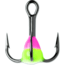 VMC Glow Resin Treble Hook, Black Nickel, 1x, Pink Chartreuse Glow, Size 6, Pack Of 2, GRT6PCGLPP