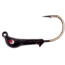 Wahoo Fishing Products Wahoo JerkJig Jighead 1/4 oz, 3/0 Black Nickel Hook Black Silver Flake, 4/Card, WAH-JJ14-3S