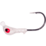 Wahoo Fishing Products Wahoo JerkJig Jighead 1/8 oz, 2/0 Black Nickel Hook White Silver Flake, 4/Card, WAH-JJ18-1S