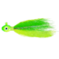 Wahoo Fishing Products Wahoo Saltwater FlashN Bucktail Jig 1/4oz Lime Cht Wedge Style Head Painted Dbl Eye, WAH-SFB14-LC