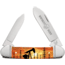 Whiskey Bent Knives Canoe Folding Knife, Spear & Pen Blades, 440 Steel Blade, 3.63in Closed Length, Acrylic Handle, Pump Jack Sunset, WB12-02