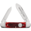 Whiskey Bent Knives Canoe Folding Knife, Spear & Pen Blades, 440 Steel Blade, 3.63in Closed Length, Natural Bone Handle, Black Cherry, WB12-39