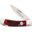 Whiskey Bent Knives Lock Blade Folding Knife, Single Clip Point, 440 Steel Blade, 3.75in Closed Length, Natural Bone Handle, Black Cherry, WB13-39