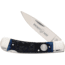 Whiskey Bent Knives Lock Blade Folding Knife, Single Clip Point, 440 Steel Blade, 3.75in Closed Length, Natural Bone Handle, Blueberry, WB13-32