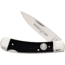 Whiskey Bent Knives Lock Blade Folding Knife, Single Clip Point, 440 Steel Blade, 3.75in Closed Length, Natural Bone Handle, Buffalo Horn, WB33-02