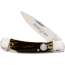 Whiskey Bent Knives Lock Blade Folding Knife, Single Clip Point, 440 Steel Blade, 3.75in Closed Length, Natural Bone Handle, Honey Badger, WB13-41
