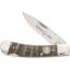 Whiskey Bent Knives Lock Blade Folding Knife, Single Clip Point, 440 Steel Blade, 3.75in Closed Length, Natural Bone Handle, Ram Horn, WB33-03