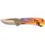 Whiskey Bent Knives Mini Skinner Fixed Knife, 440 Steel Blade, 6.87in Overall Length, Acrylic Handle, Pump Jack Sunrise, WB44-12