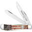 Whiskey Bent Knives Trapper Folding Knife, Slip Joint, 440 Steel Blade, 4.125in Closed Length, Acrylic Handle, Patriot, WB11-18