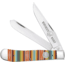 Whiskey Bent Knives Trapper Folding Knife, Slip Joint, 440 Steel Blade, 4.125in Closed Length, Acrylic Handle, Serape Sunrise, WB11-15