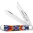 Whiskey Bent Knives Trapper Folding Knife, Slip Joint, 440 Steel Blade, 4.125in Closed Length, Acrylic Handle, Southwest Starburst, WB11-03