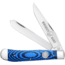 Whiskey Bent Knives Trapper Folding Knife, Slip Joint, 440 Steel Blade, 4.125in Closed Length, G10 Handle, Blue Burst, WB11-27