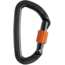 Wild Country Climbing Session Screw Gate Carabiners, Black/Tangerine, One Size, 400000001000blk/tan