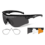 Wiley X Rogue Sunglasses,Matte Black Frame,Smoke Grey,Clear,Light Rust Lenses,RX Insert 2802RX