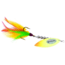 Windels Tackle Company Pike Harasser Magnum Bucktail Spinner, 5/0 Hook, Perch/Flame, #5 Blade, 6in, 3/4oz, PHM-8F