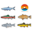 Wingo Outdoors Decal Stickers, 6-Pack, W-DEC-FIS-6PK