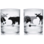 Wingo Outdoors Lowball Glasses, 2-Pack, 10oz, Moose and Bear, W-DRW-146-2LB