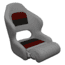 Wise Deluxe Pontoon Bucket Seat w/ Bolster, Grey/Red/Charcoal, Large, 8WD3315-1012