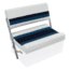 Wise Deluxe Pontoon Flip-Flop Seat, White/Navy/Blue, Large, 8WD125FF-1008