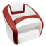 Wise Hurley Le Bucket Seat, Brite White / Dark Red, Large, 3335-0032