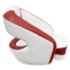 Wise Hurley Le Bucket Seat, Brite White / Dark Red, Large, 3335-0032