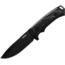WOOX Rock 62 Fixed Blade Knife, 4.25 in, Drop Point, Mil-Spec Black, Sleipner Steel Blade, Engraved American Walnut Handle, Phantom Black, BU.KNF001.10