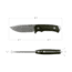 WOOX Rock 62 Fixed Blade Knife, 4.25 in, Drop Point, Stonewashed, Sleipner Steel Blade, Plain German Micarta Handle, BU.KNF001.07