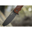 WOOX Rock 62 Fixed Blade Knife, 4.25 in, Drop Point, Mil-Spec Black, Sleipner Steel Blade, Plain American Walnut Handle, BU.KNF001.01