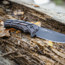 WOOX Rock 62 X-GRIP Fixed Blade Knife, 4.25in, Mil-Spec Black, Drop Point, Brown, BU.KNF001.18