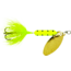 Wordens Rooster Tail In-Line Spinner, 2 1/2in, 1/6 oz Treble Hook, Chartreuse Dalmation, 210-CHDA