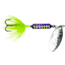 Wordens Rooster Tail In-Line Spinner, 2 1/2in, 1/6 oz Treble Hook, Metallic Purple Chartreuse Tiger, 210-MPCT