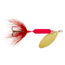 Wordens Rooster Tail In-Line Spinner, 2 1/4in, 1/8 oz Treble Hook, Fluorescent Red, 208-FLR