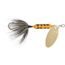 Wordens Rooster Tail In-Line Spinner, 2in, 1/16 oz Single Hook, Yellow Coachdog, S206-YLCD