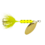 Wordens Rooster Tail In-Line Spinner, 2in, 1/16 oz Treble Hook, Chartreuse Dalmation, 206-CHDA