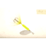 Wordens Rooster Tail In-Line Spinner, 2in, 1/16 oz Treble Hook, Fluorescent Chartreuse, 206-FLC