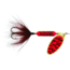 Wordens Rooster Tail In-Line Spinner, 2in, 1/16 oz Treble Hook, Fluorescent Red Black Tiger, 206-FRBT
