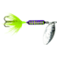 Wordens Rooster Tail In-Line Spinner, 2in, 1/16 oz Treble Hook, Metallic Purple Chartreuse Tiger, 206-MPCT