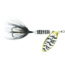 Wordens Rooster Tail In-Line Spinner, 2in, 1/16 oz Treble Hook, White Black Tiger, 206-WHBT