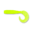 Yamamoto Baits Single Tail Grub 4in, 20pk, Chartreuse with Large Silver, 40-20-181