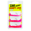 Zak Tackle Humpy Jig Kit 1/4oz, Pink Head, 3 Skirt Colors, Z-HJK14P