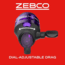 Zebco Dock Demon Spincast Reel and Rod Combo, 30in 1-PC Fiberglass Pole w/ EVA Handle, QuickSet Anti-Reverse Reel, Pre-Spooled w/ 6lb Zebco Line, Purple, DOCKPRSC301M.FB6