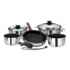 Magma Nesting 10-Piece Induction Compatible Cookware - SS Exterior &amp; Slate Black Ceramica Non-Stick Interior, A10-366-2-IND