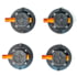 Star-Batt SUX Mounts - Pack of 4, Black/Orange, SB-SUX