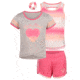 Body Glove Girls Three-Piece Gradient Heart Graphic Set 7-12 - Pink &amp; Peach 0816DF03, 7, Pink &amp; Peach, 8354BGS31-A-7