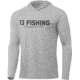 Rapala James Pond Long Sleeve Logo Performance Hooded Shirts - Men's, Gray/Black, Large, PSLS4-L