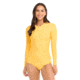 Body Glove Smoothies Channel Cross-Over Long Sleeve Swimsuit - Canary C10F7532, XS, Canary, 39-506764-Canary-XS